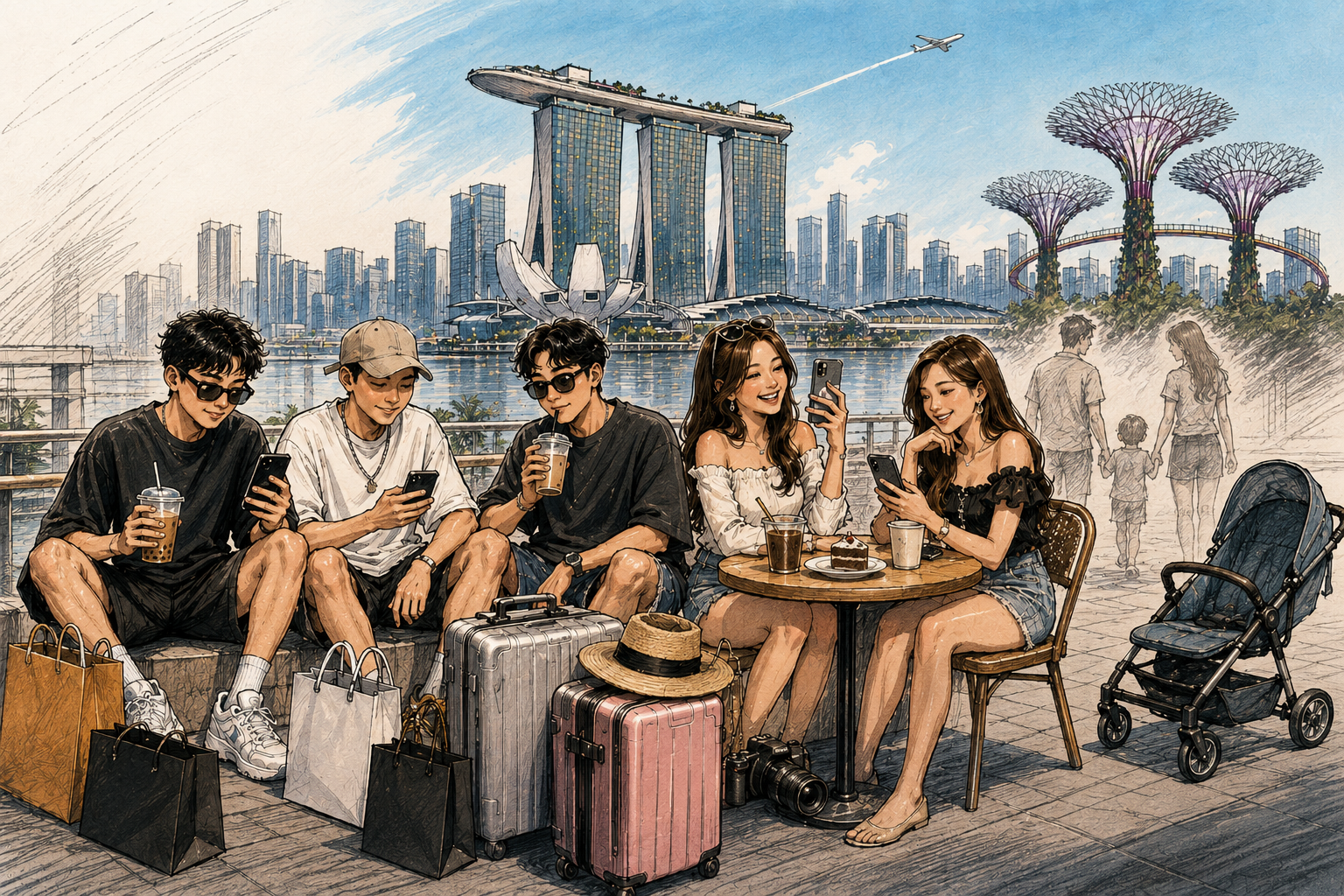 Singapore Gen Z millennials lifestyle vs family decline Marina Bay Sands empty stroller